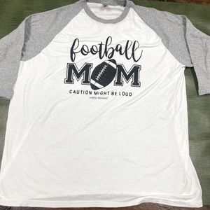 Football Mom baseball sleeve t-shirt